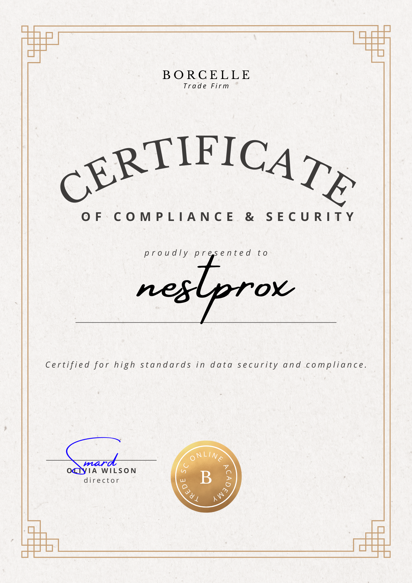 Certificate of Appreciation